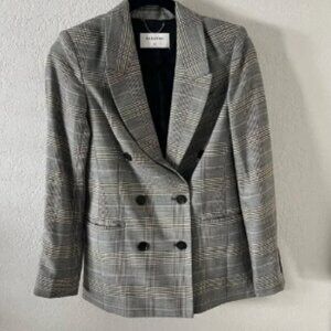 Aritzia Babaton Samuel Checked Double Breasted Blazer Jacket